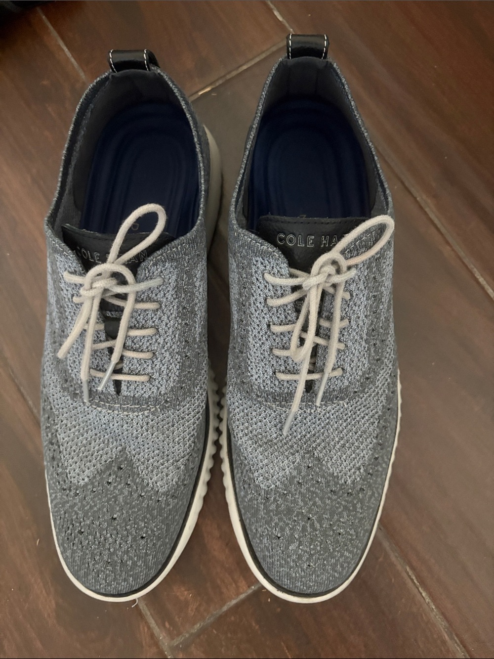 Cole Haan Gray Knit Wingtip Derby Sneakers
